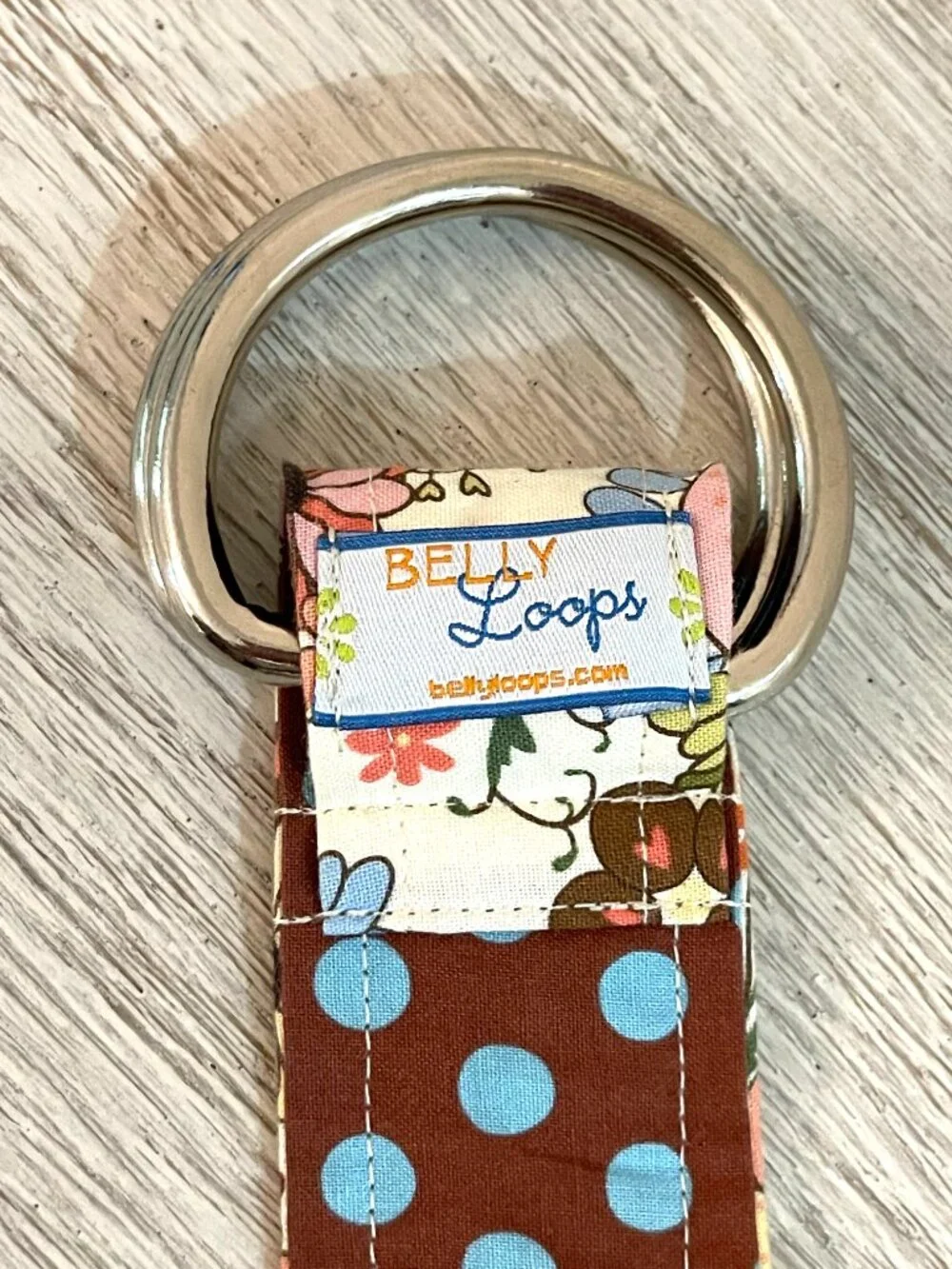 Belly Loops Fabric Belt Floral Dot Multi Brown Blue